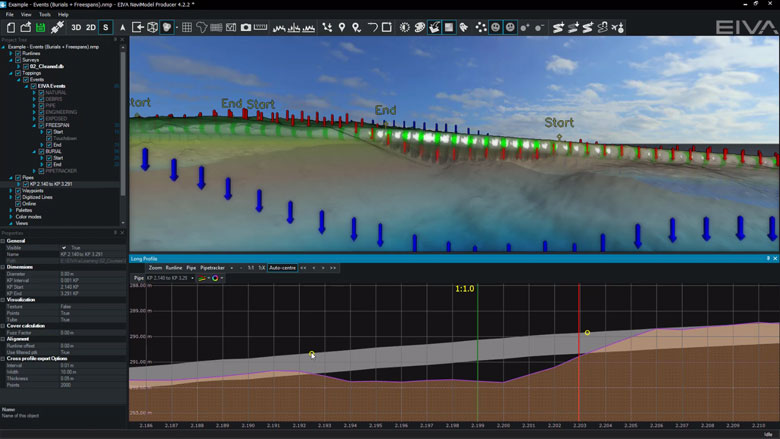 Create freespan and burial events
